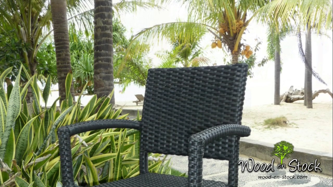 fauteuil de jardin en résine tressée Palma modèle empilable